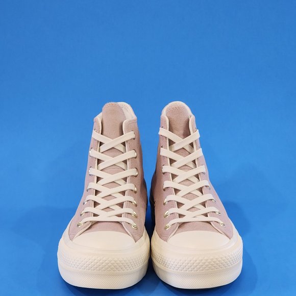 Converse CTAS Hi Lift Soft Suede Earthy Neutrals Platform Sneakers A03728C NWT - Picture 6 of 6